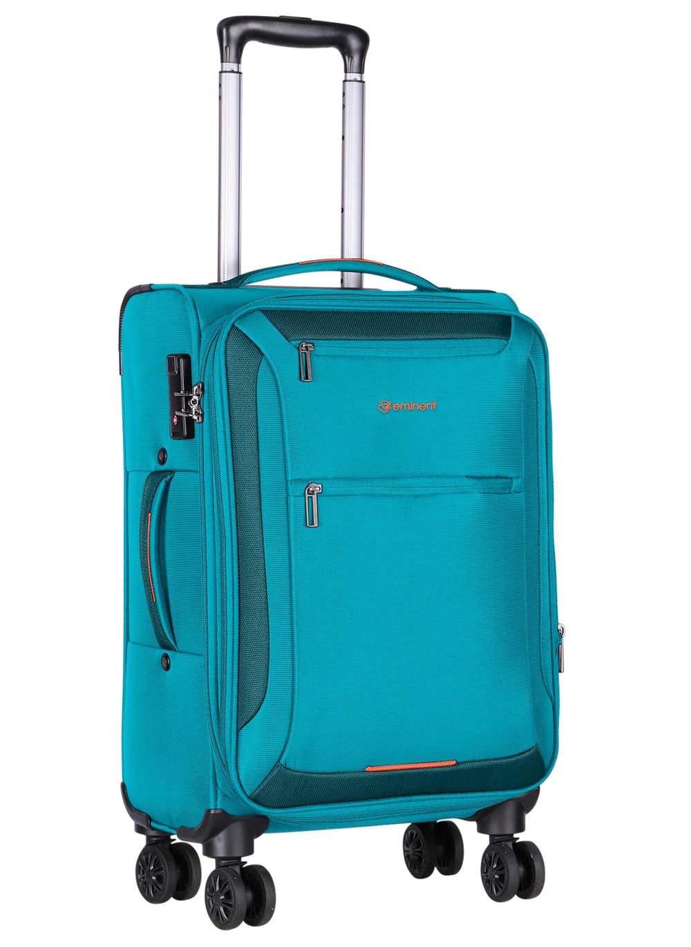 buy-eminent-unisex-soft-travel-bag-cabin-luggage-trolley-polyester-lightweight-expandable-4-double-spinner-wheeled-suitcase-with-3-digit-tsa-lock-e751-green_vgi