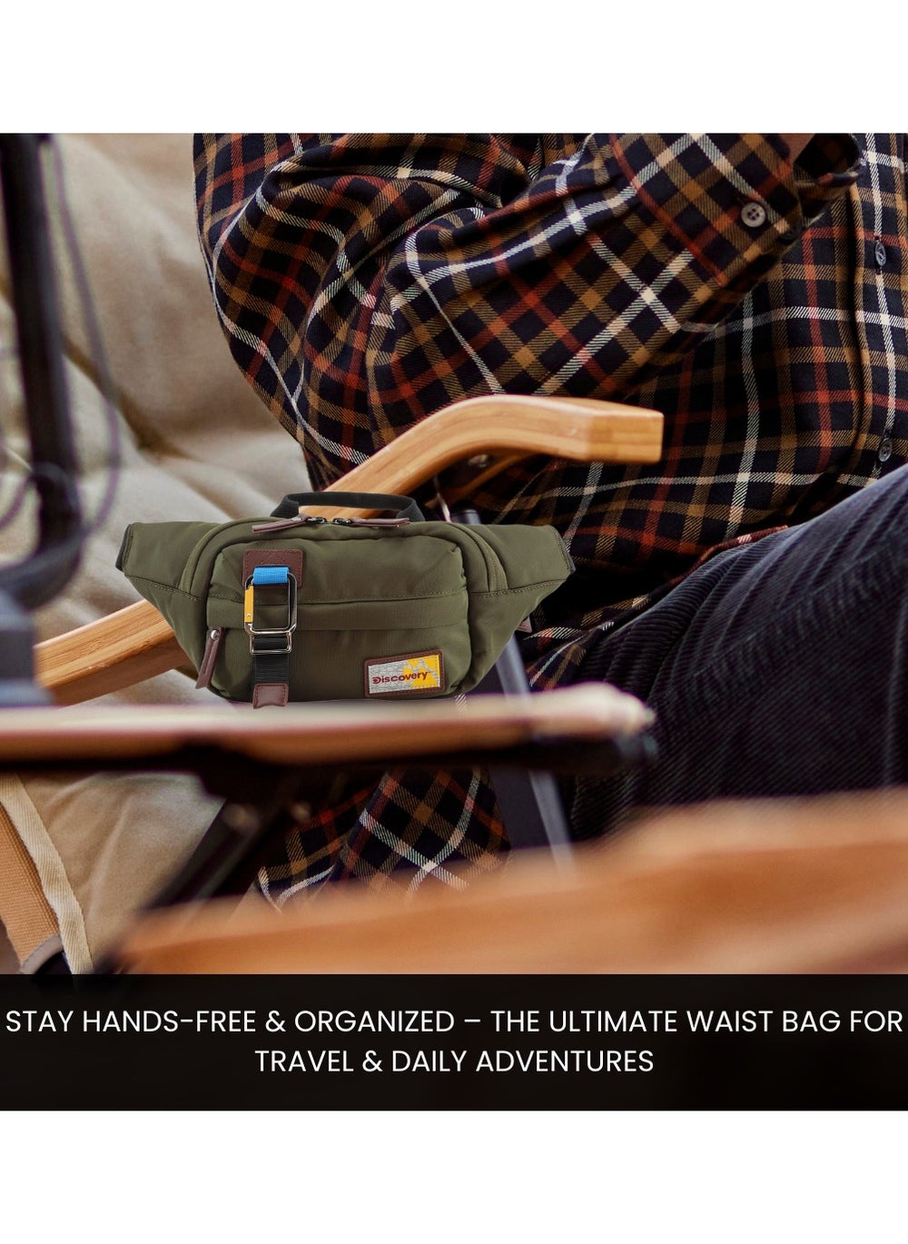 buy-discovery-discovery-icon-waist-bag-khaki-hip-bag-with-adjustable-strap-rfid-pocket-suitable-for-travel-outdoors-gym-hiking-for-men-and-women_uet