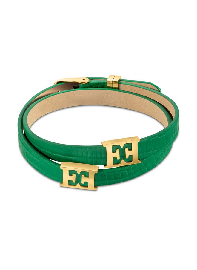buy-escada-scarlett-green-double-leather-bracelet-with-gold-plated-logo-charm-bold-and-luxurious-statement-piece_i5s