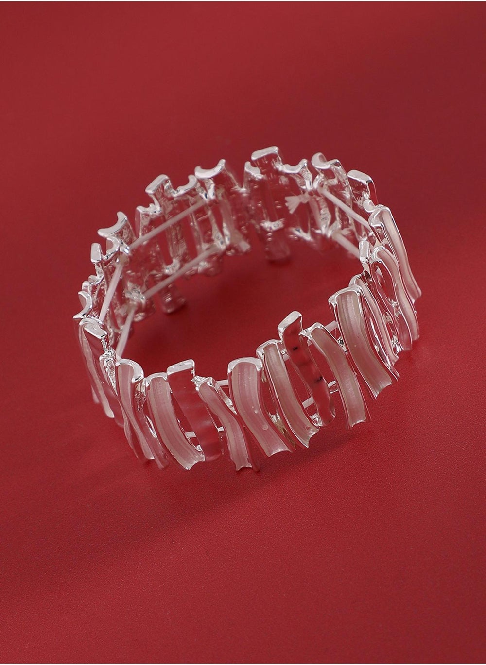 buy-sohi-metallic-chunky-bracelet_red