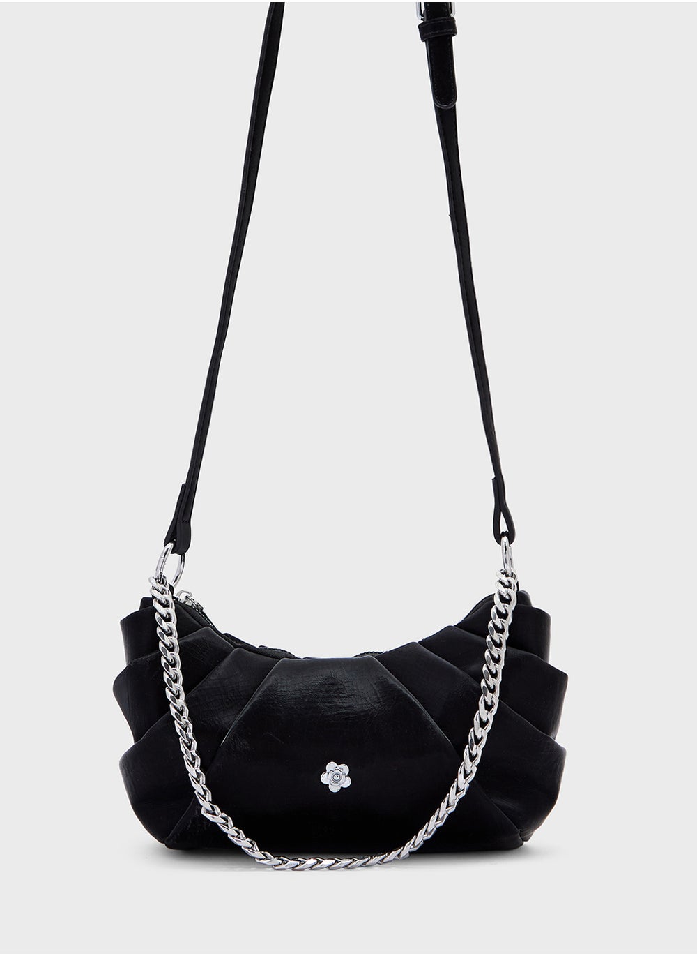 buy-ginger-pleated-flower-trim-crossbody-bag_ysl