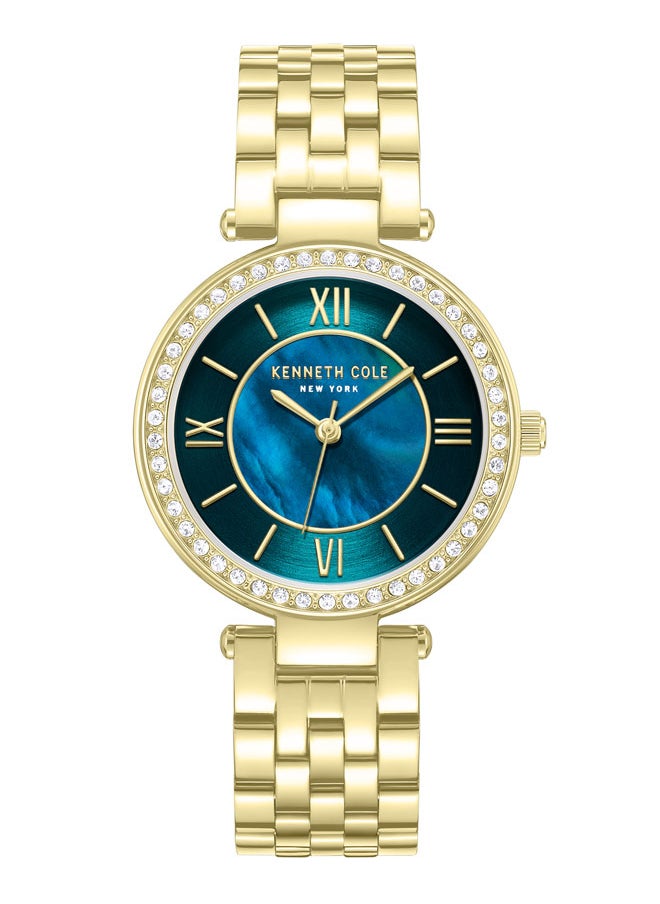 buy-kenneth-cole-new-york-kenneth-cole-new-york-32mm-analog-women-s-watch-with-green-dial-gold-stainless-steel-bracelet_nlo