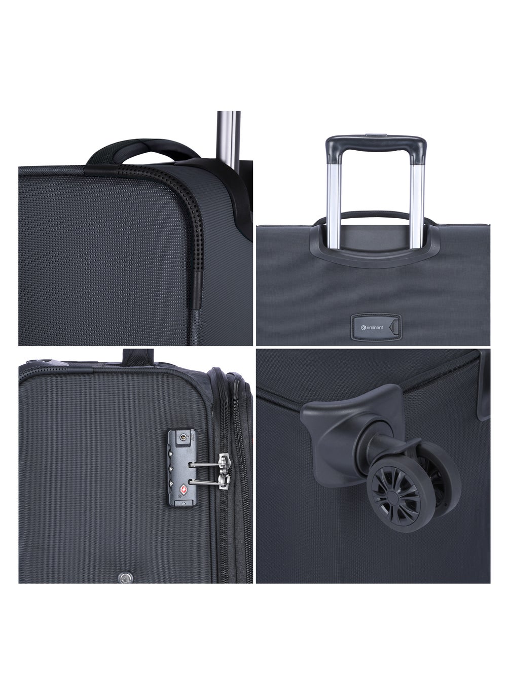 buy-eminent-unisex-soft-travel-bag-cabin-luggage-trolley-polyester-lightweight-expandable-4-double-spinner-wheeled-suitcase-with-3-digit-tsa-lock-e751-black_1ov