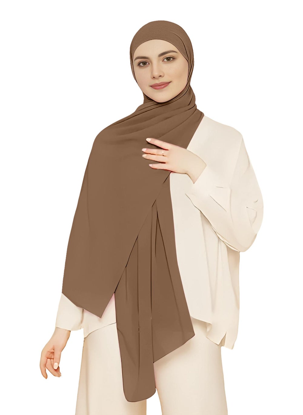 buy-nukhbaa-instant-hijab-wrap-pullover-head-scarf-with-tube-undercap-dark-brown-color-hijab-hc11_g1r