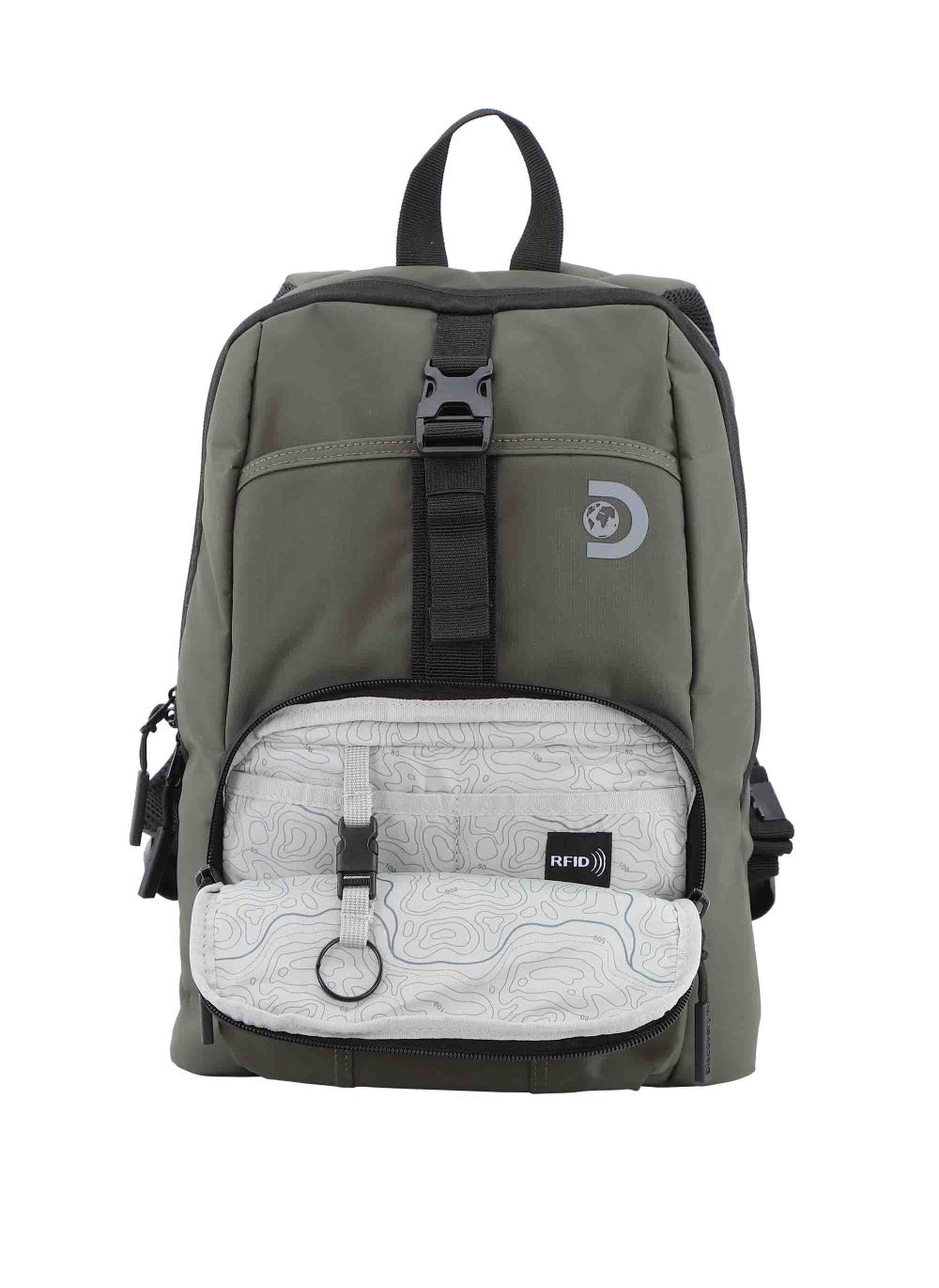 buy-discovery-discovery-shield-rpet-polyester-urban-backpack-khaki-durable-water-resistant-causal-daypack-with-padded-rfid-pocket-outdoor-travel-business-bag-for-men-and-women_zf2