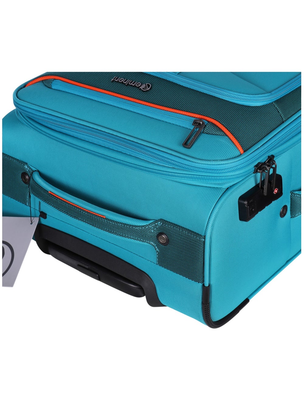 buy-eminent-unisex-soft-travel-bag-medium-luggage-trolley-polyester-lightweight-expandable-4-double-spinner-wheeled-suitcase-with-3-digit-tsa-lock-e788-green_3no