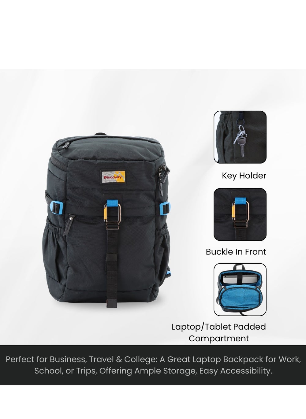 buy-discovery-discovery-icon-25-l-backpack-black-padded-laptop-backpack-durable-water-resistent-backpack-hiking-outdoor-travel-backpack-for-men-and-women_a3p