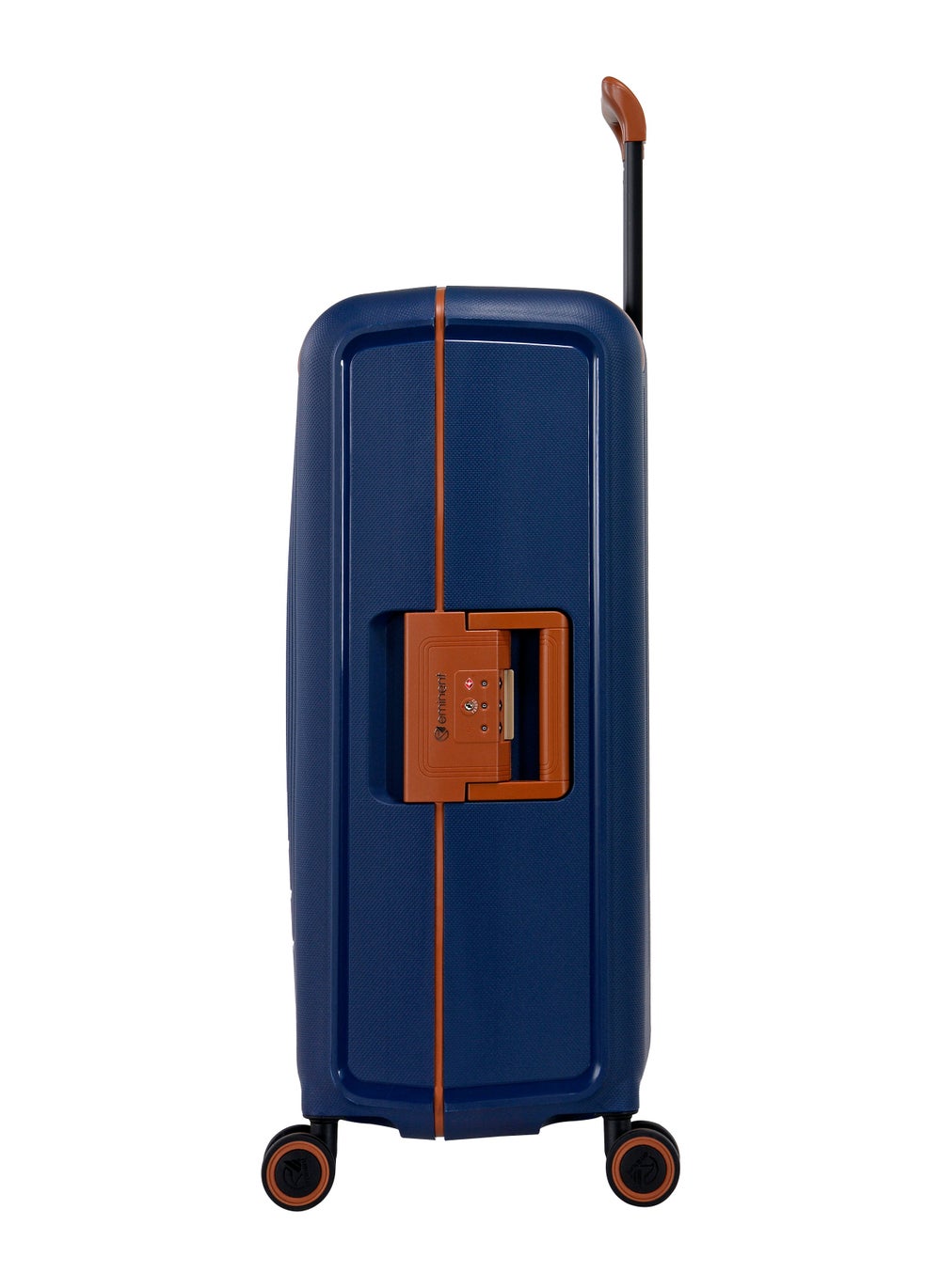 buy-eminent-vertica-hard-case-travel-bag-cabin-luggage-trolley-polypropylene-lightweight-suitcase-4-quiet-double-spinner-wheels-with-tsa-lock-b0006-dark-blue-brown-trim_khe