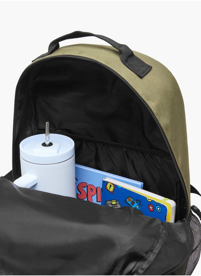 buy-lee-cooper-men-s-logo-applique-backpack-with-adjustable-straps-and-zip-closure-14x31x46-cm_vky