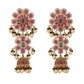 Elegant Gold-Toned & Pink Embellished Bobby Pins - Set of 2