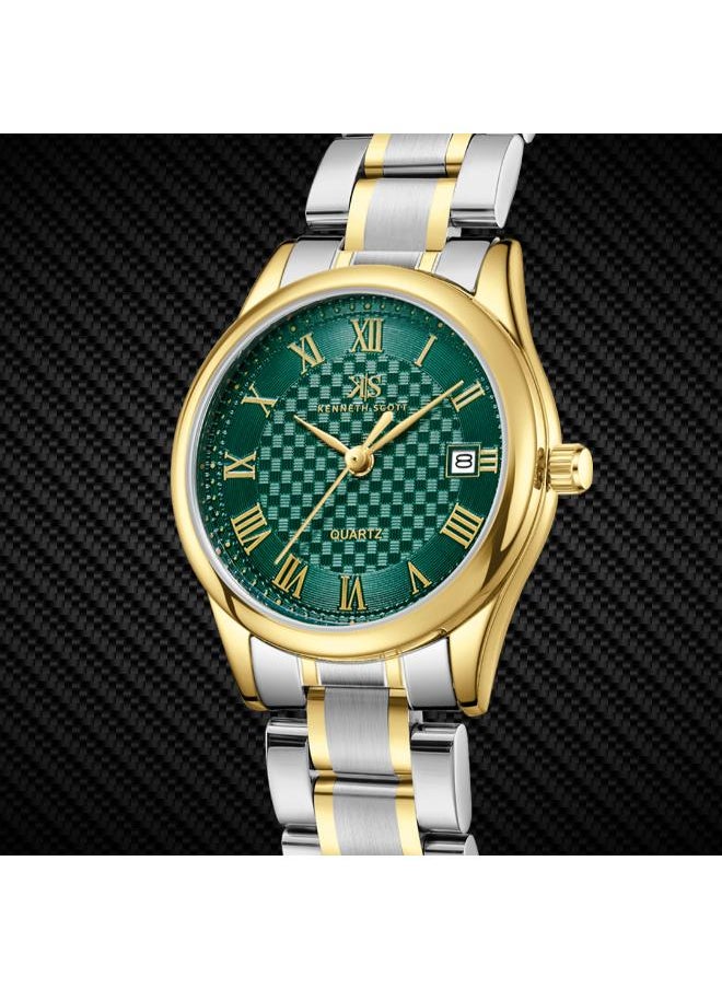 buy-kenneth-scott-women-s-stainless-steel-analog-watch-k25504-tbthg-28-8x34-mm_azg