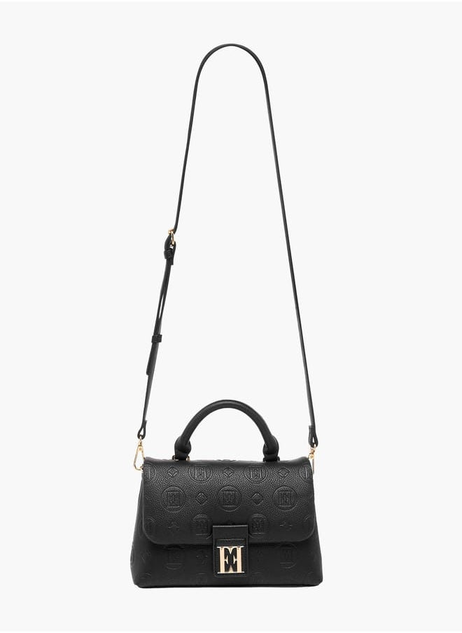 buy-elle-women-monogram-embossed-satchel-bag-with-top-handle-and-detachable-strap_fhg