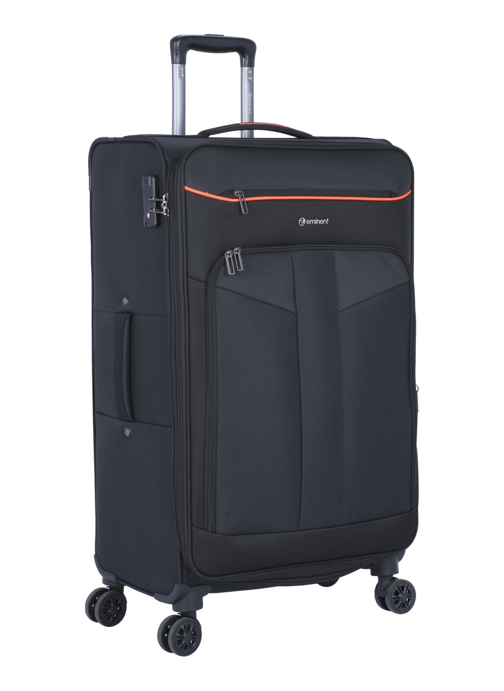 buy-eminent-unisex-soft-travel-bag-medium-luggage-trolley-polyester-lightweight-expandable-4-double-spinner-wheeled-suitcase-with-3-digit-tsa-lock-e788-black_u5l