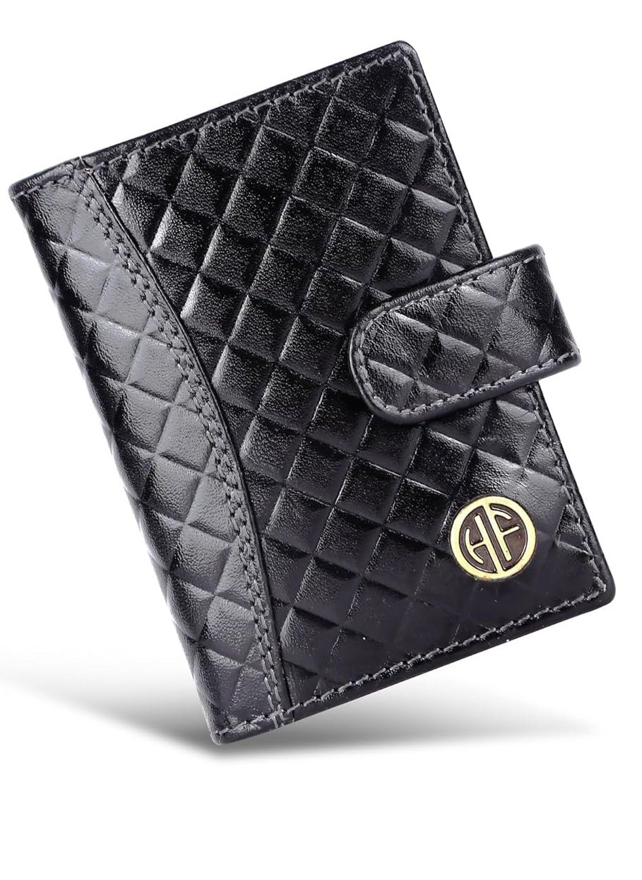 buy-hammonds-flycatcher-leather-card-holder-for-men-credit-card-holder-slim-bi-fold-rfid-protected-credit-card-wallet-for-men-with-18-card-slots-metal-snap-button-rhombus-black-cc602-rhm-blk-zs1k_60j