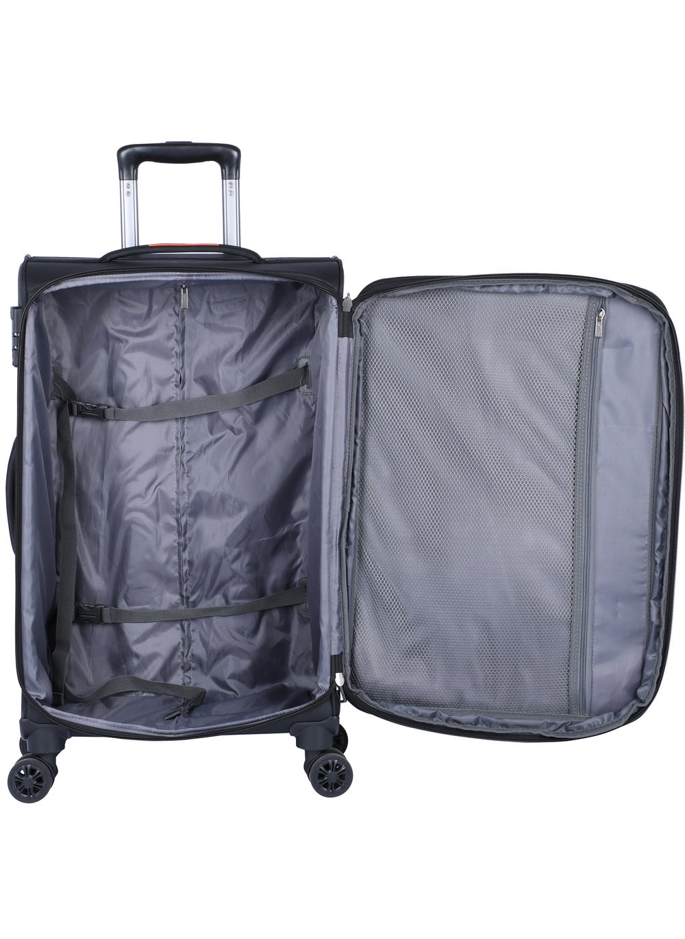 buy-eminent-unisex-soft-travel-bag-cabin-luggage-trolley-polyester-lightweight-expandable-4-double-spinner-wheeled-suitcase-with-3-digit-tsa-lock-e751-black_f4m