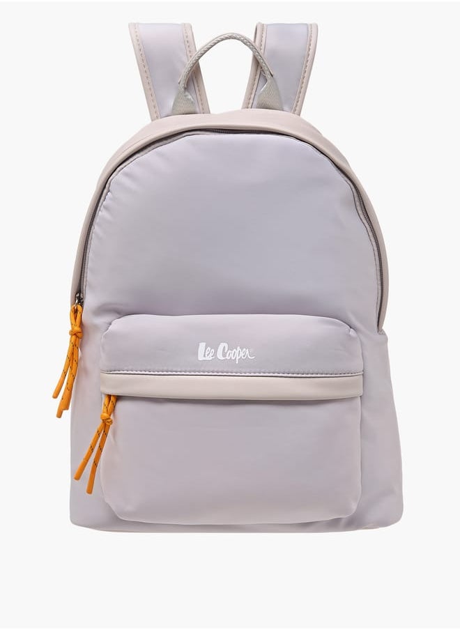 buy-lee-cooper-women-logo-print-backpack-with-adjustable-shoulder-straps-and-zip-closure-31x40x19-cm_wfy