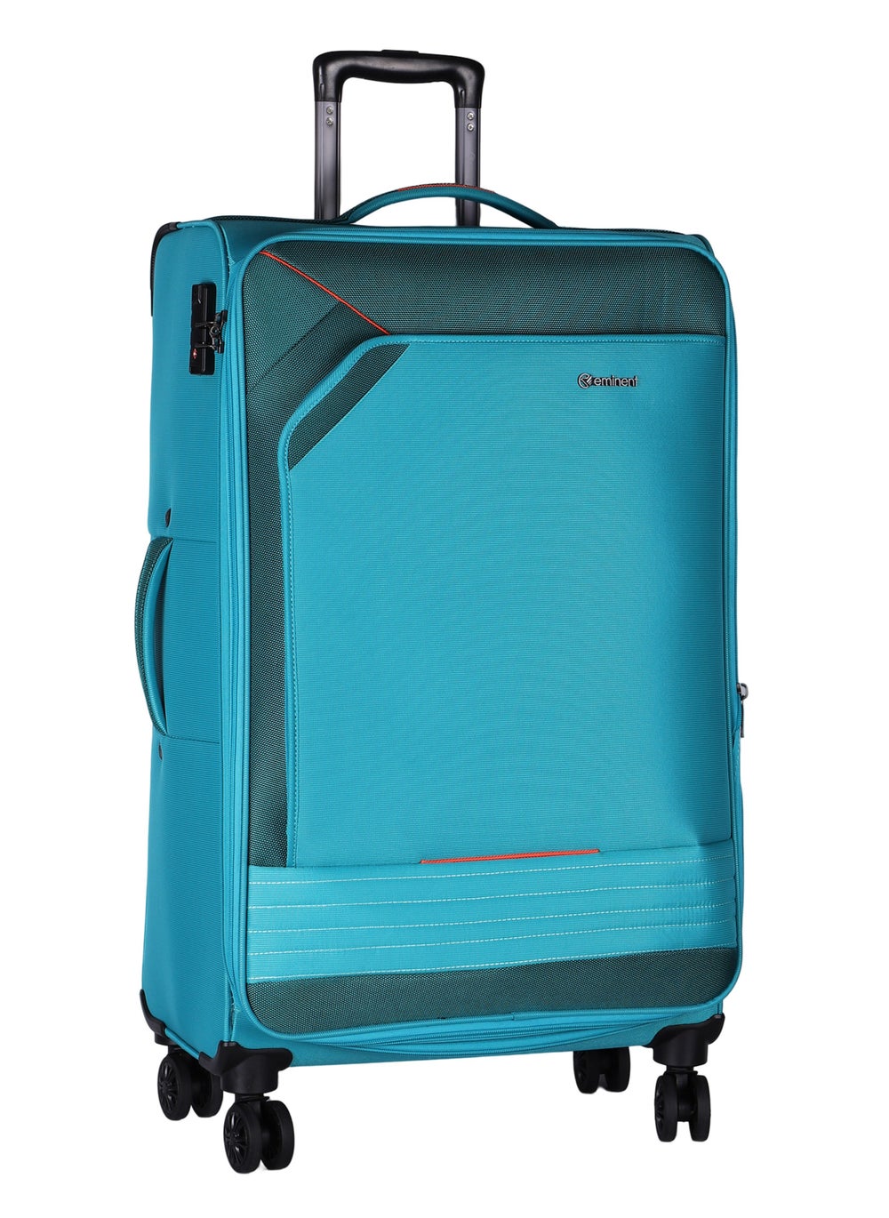 buy-eminent-expandable-luggage-trolley-bag-soft-suitcase-for-unisex-travel-polyester-shell-lightweight-with-tsa-lock-double-spinner-wheels-e777sz-large-checked-28-inch-green_scl