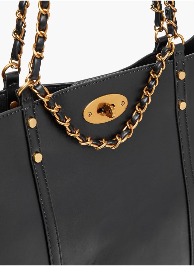 buy-flora-bella-by-shoexpress-solid-tote-bag-with-twist-lock-closure-and-chain-detail_db3