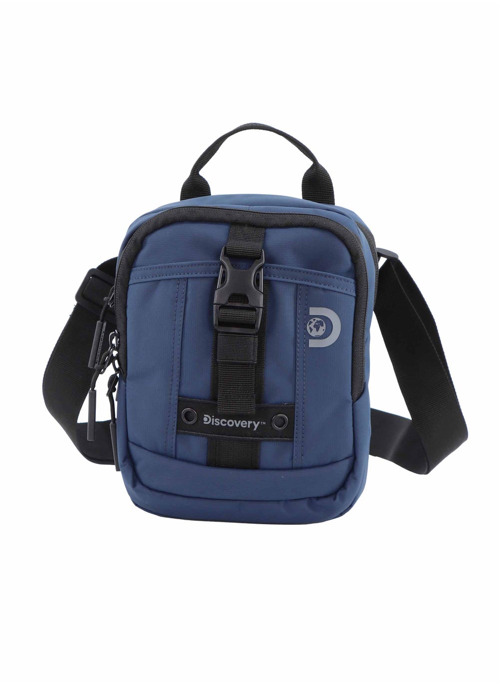 buy-discovery-discovery-shield-rpet-polyester-utility-bag-blue-zipper-compartment-casual-shoulder-bag-for-men-and-women-removable-shoulder-strap-secure-rfid-pocket_b0l