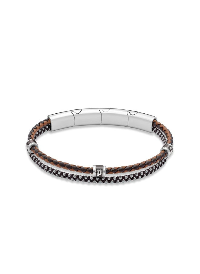 buy-police-twinrow-braceletdouble-row-brown-leather-and-cord-with-grey-metal-p-logobold-and-iconic-men-s-style_uyk