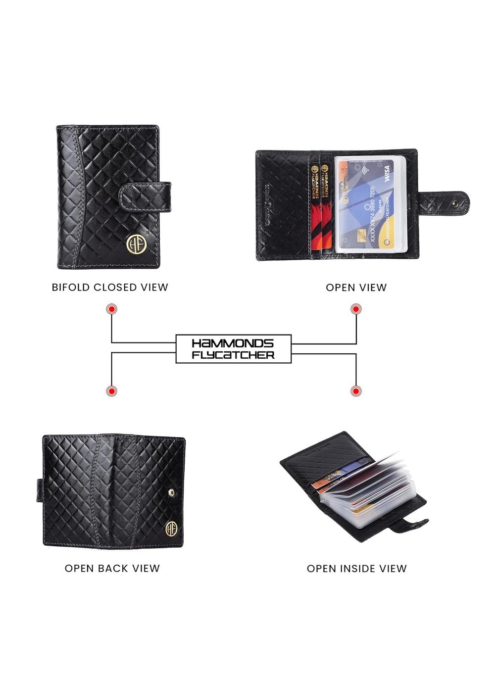 buy-hammonds-flycatcher-leather-card-holder-for-men-credit-card-holder-slim-bi-fold-rfid-protected-credit-card-wallet-for-men-with-18-card-slots-metal-snap-button-rhombus-black-cc602-rhm-blk-zs1k_36i
