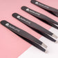 HD Black Tweezer Quartet for Precision Grooming