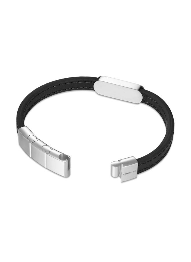 buy-cerruti-1881-ettore-black-flat-leather-and-stainless-steel-center-motif-bracelet-for-men_ka7