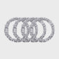 Slipsilk Pure Silk Skinny Scrunchies - Set of 4 Silver