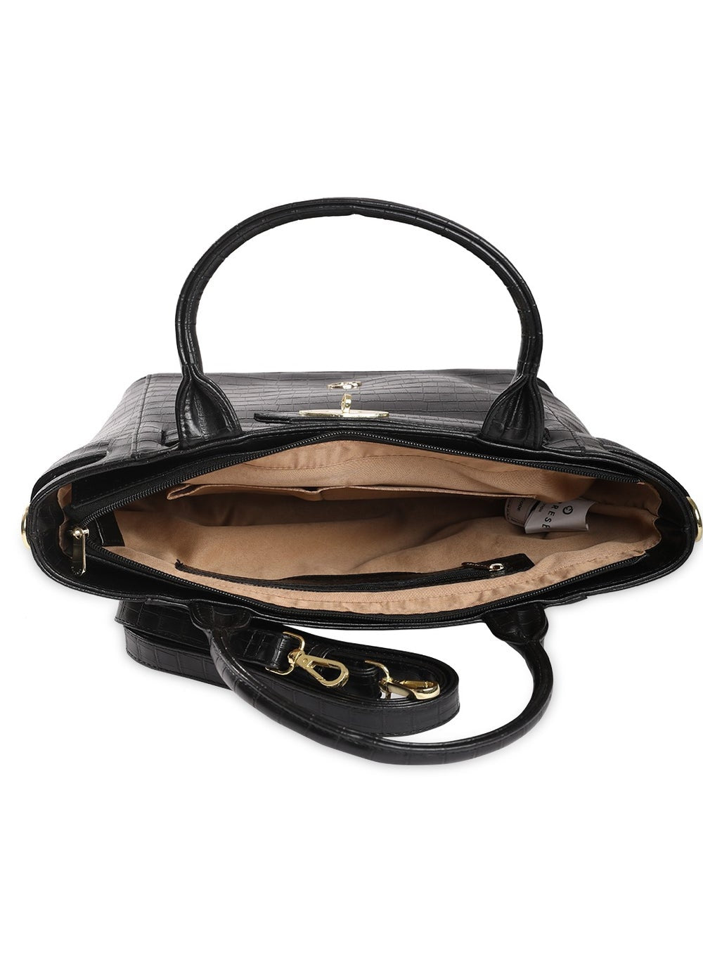 buy-caprese-caprese-treza-croco-black-faux-leather-medium-satchel-bag_v90
