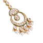 Elegant Kundan Maang Tikka with Gold-Plated Brass