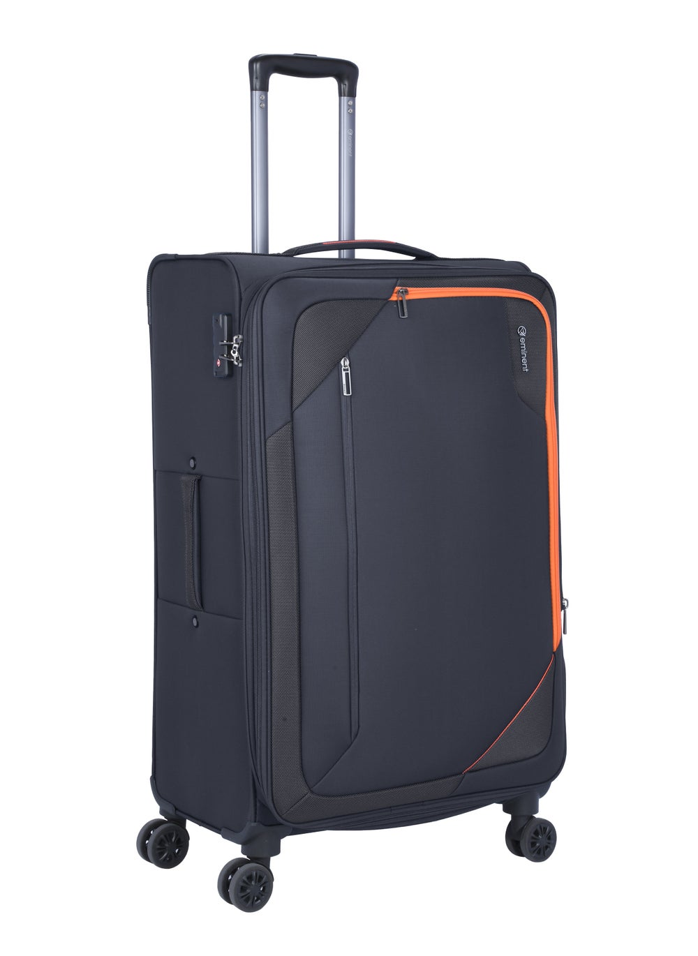 buy-eminent-expandable-luggage-trolley-bag-soft-suitcase-for-unisex-travel-polyester-shell-lightweight-with-tsa-lock-double-spinner-wheels-e765sz-medium-checked-24-inch-black_m23