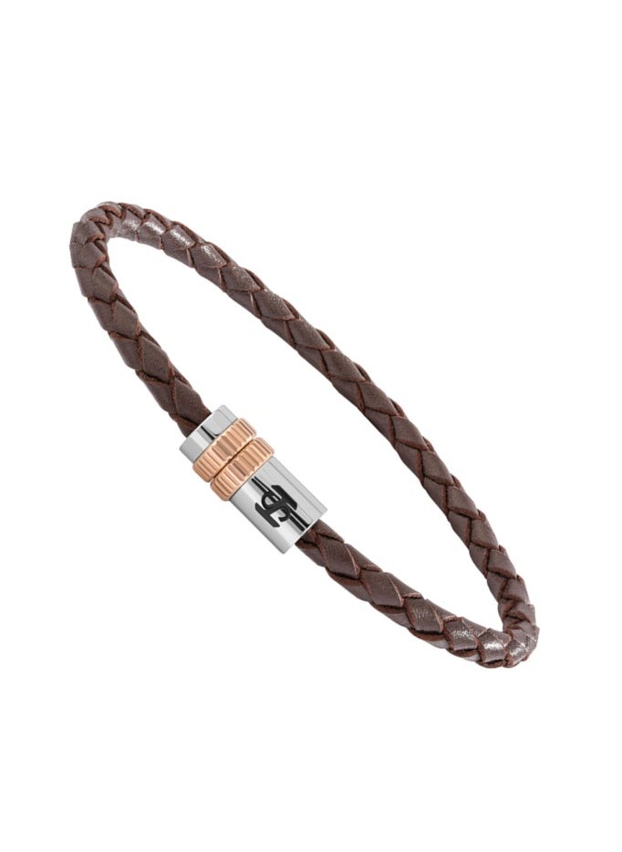 buy-saint-honore-tour-eiffel-brown-braided-leather-bracelet-for-men-s_uno