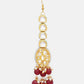 Elegant Floral Kundan Maang Tikka in Gold-Plated Brass