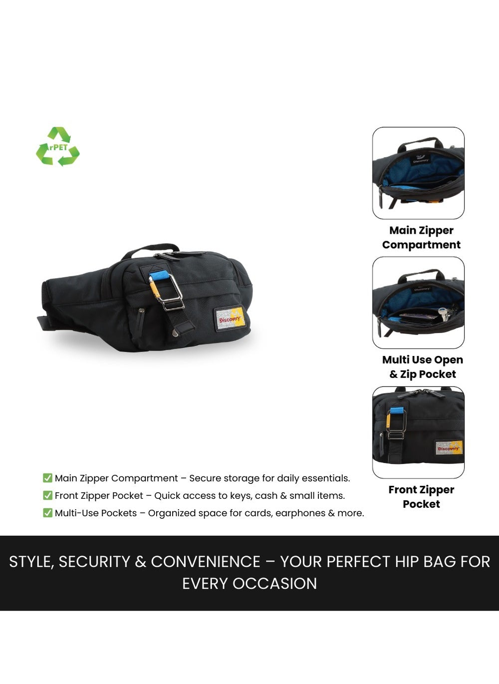 buy-discovery-discovery-icon-waist-bag-black-hip-bag-with-adjustable-strap-rfid-pocket-suitable-for-travel-outdoors-gym-hiking-for-men-and-women_5zm