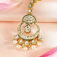 Elegant Kundan Maang Tikka with Gold-Plated Brass