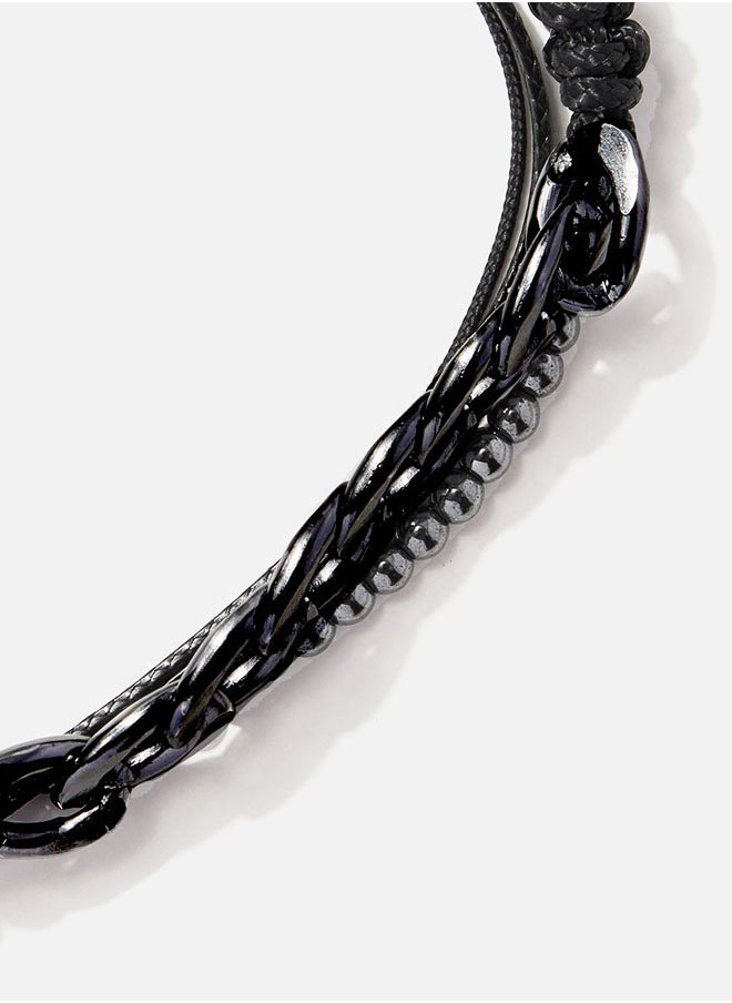 buy-chrysostomos-handmade-adjustable-beaded-multi-line-bracelet-with-glossy-hematite-cords-snake-knot-and-chain_dwy