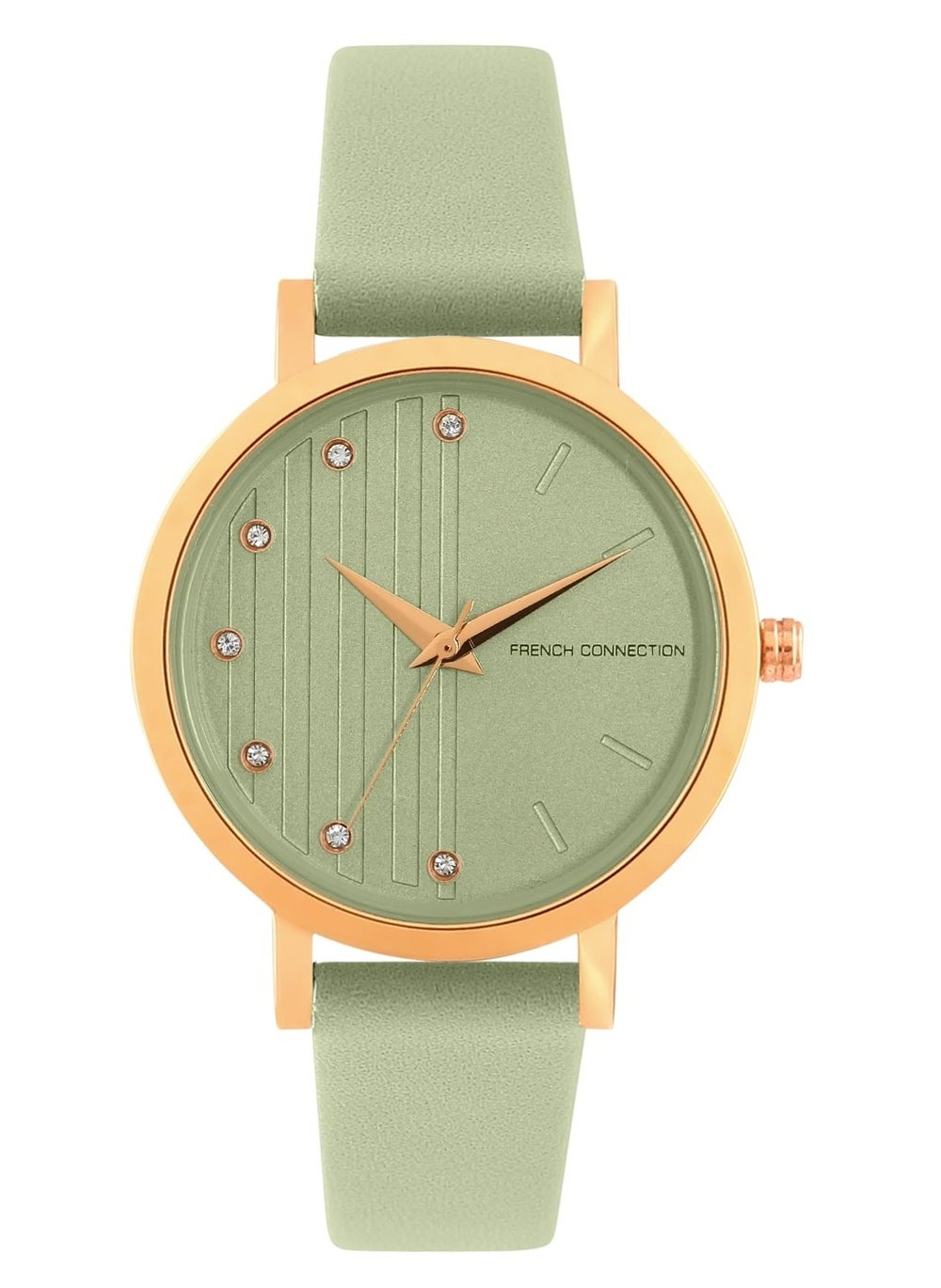 buy-french-connection-25mm-quartz-women-s-watch-with-green-dial-leather-strap_jvt