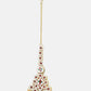 Elegant Pearl & Kundan Floral Maang Tikka