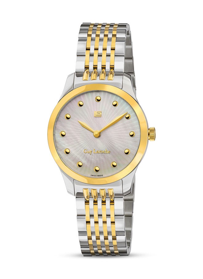 buy-guy-laroche-maxime-40mm-ladies-swiss-quartz-watch-with-white-mother-of-pearl-fan-dial-gold-silver-plated-steel-bracelet-sapphire-glass_gh8
