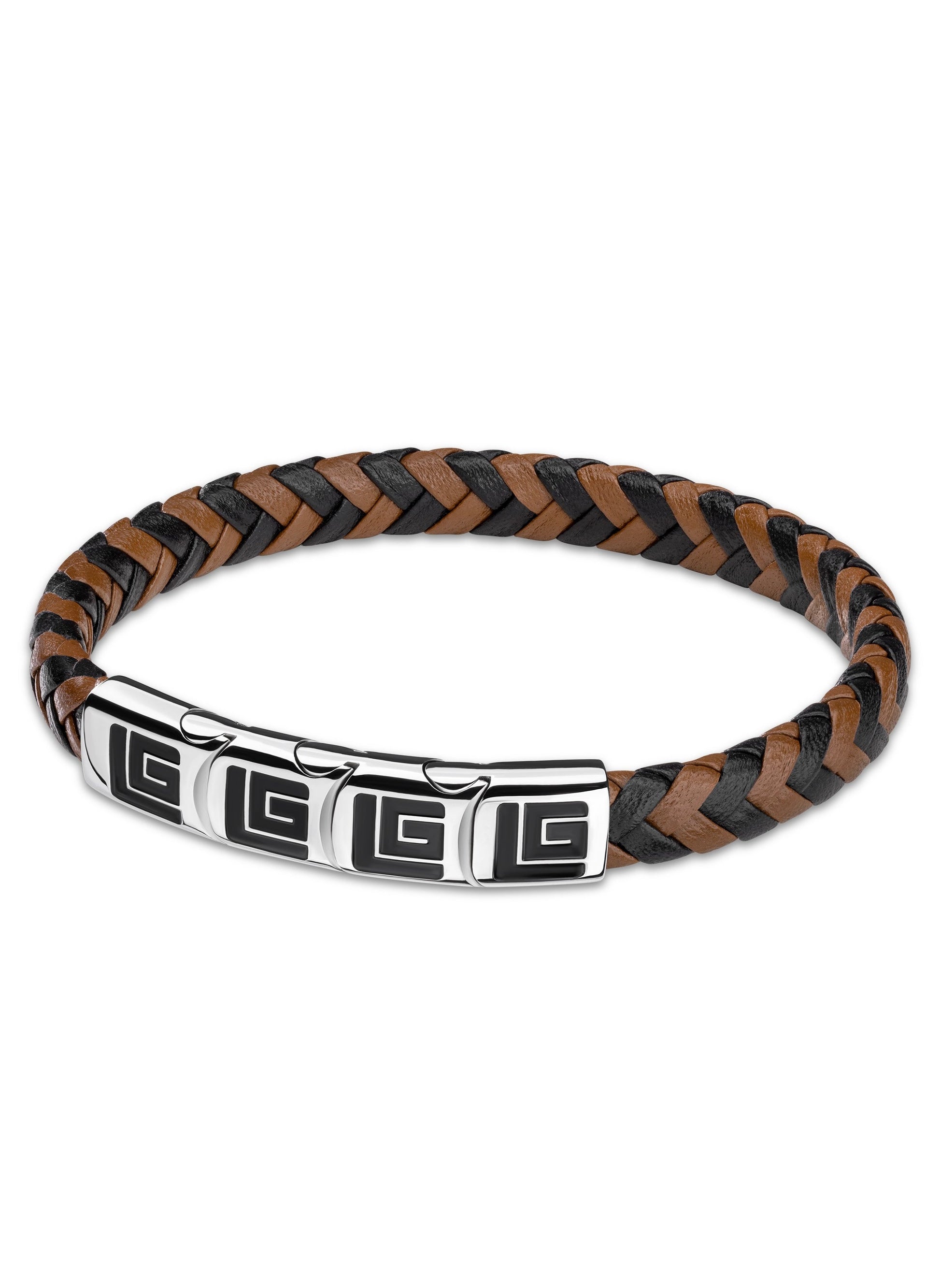 buy-guy-laroche-adam-black-and-brown-braided-bracelet-for-men_vr0