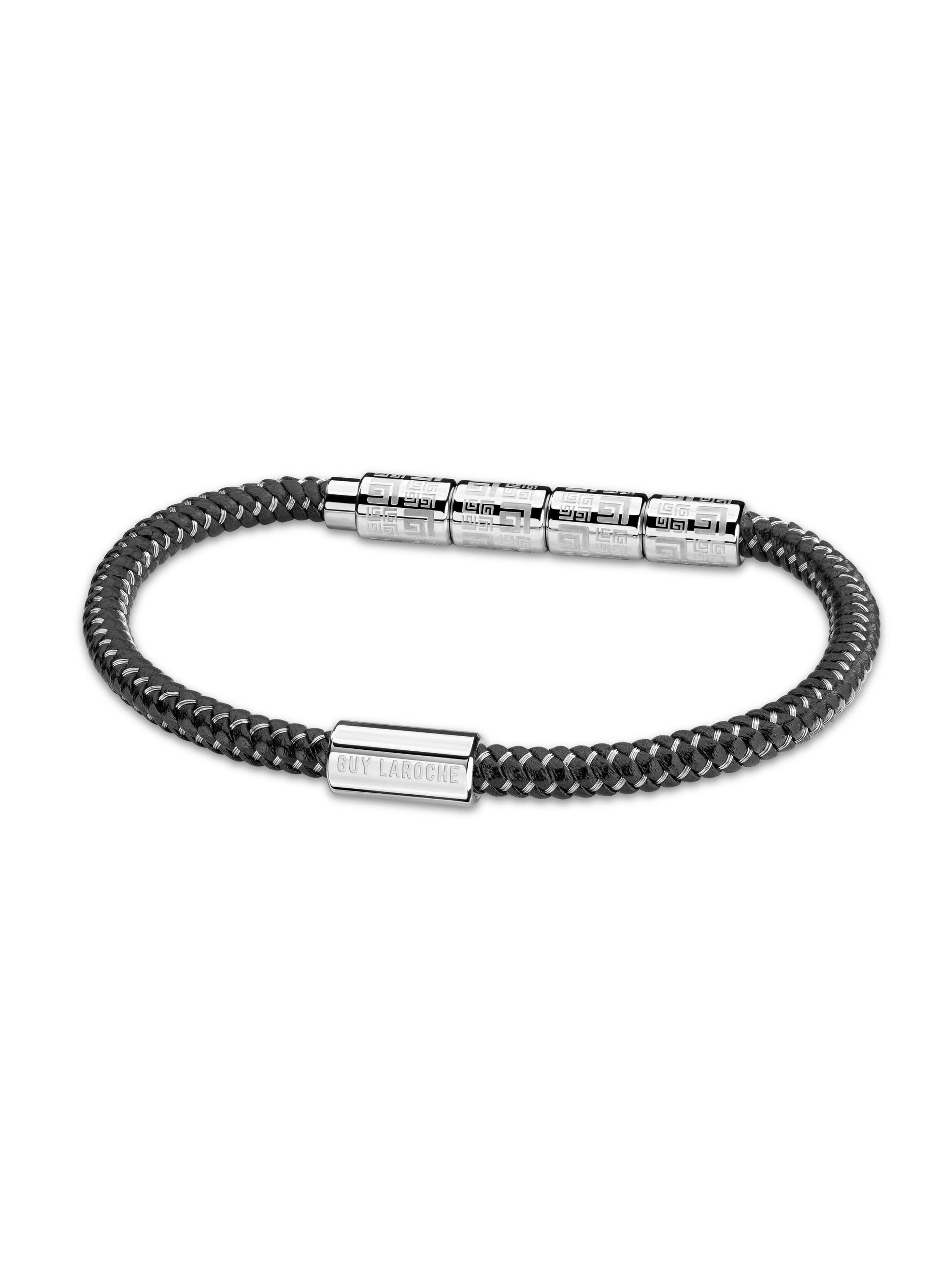 buy-guy-laroche-pierre-black-cord-bracelet-for-men_myt