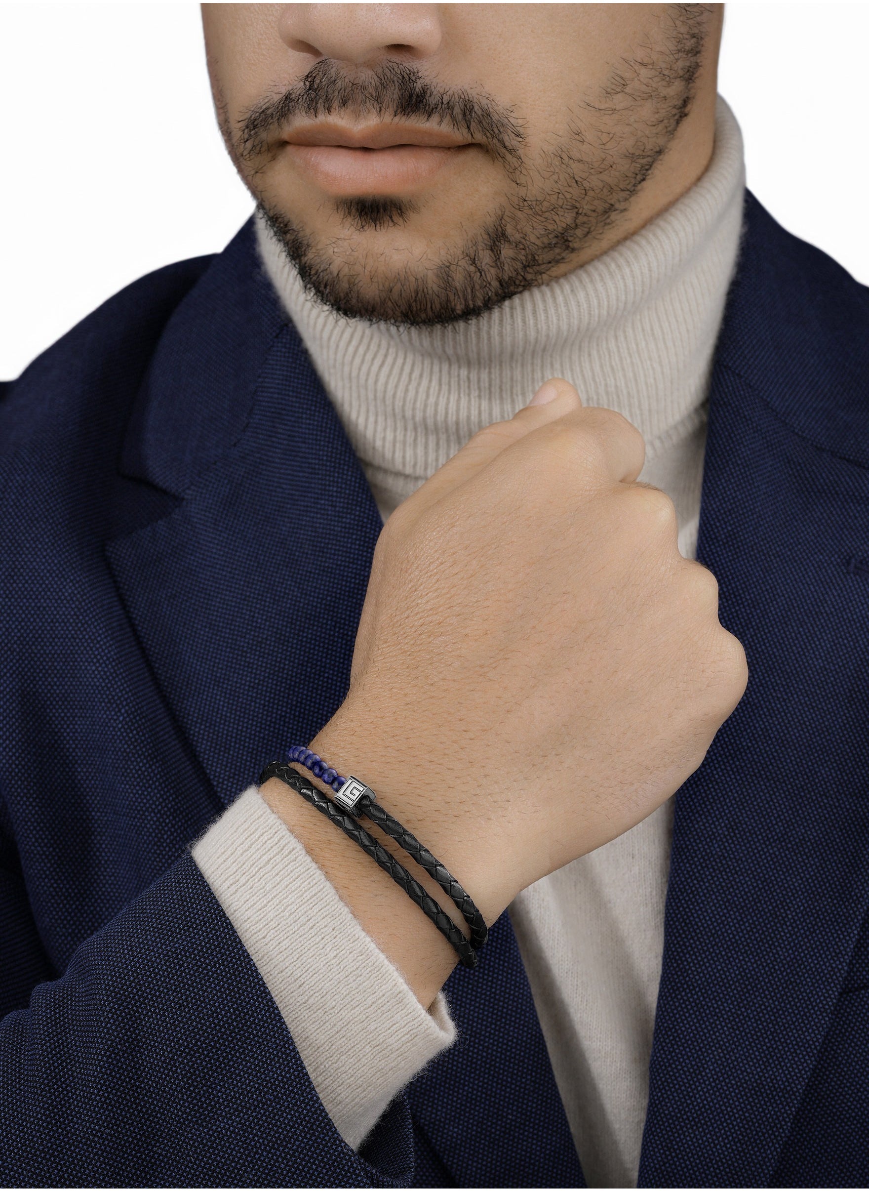 buy-guy-laroche-victor-blue-leather-and-lapis-beads-bracelet_d0v
