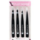 HD Black Tweezer Quartet for Precision Grooming