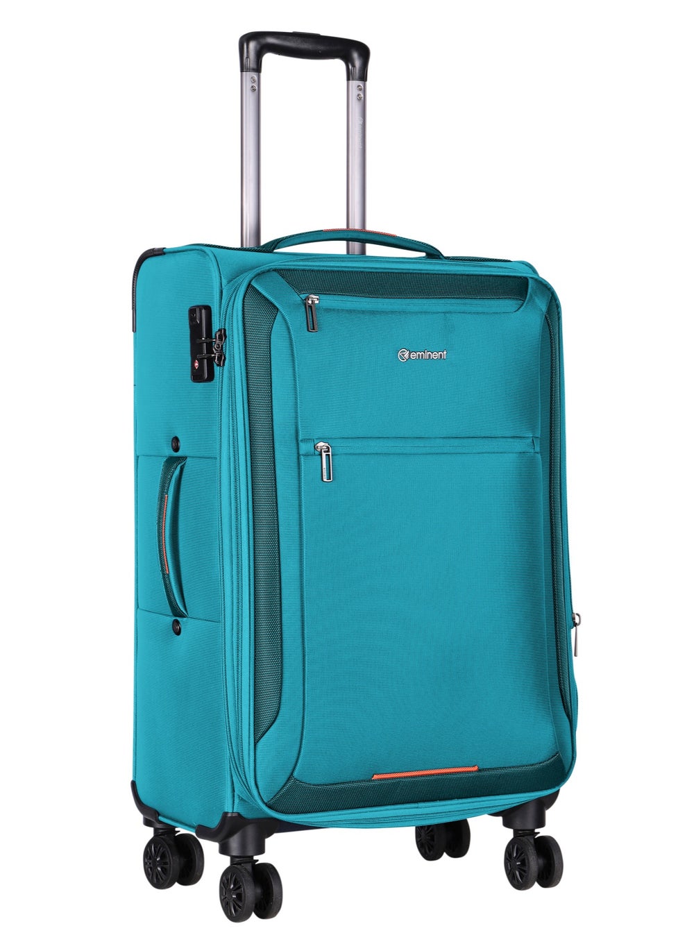 buy-eminent-unisex-soft-travel-bag-large-luggage-trolley-polyester-lightweight-expandable-4-double-spinner-wheeled-suitcase-with-3-digit-tsa-lock-e751-green_qx1