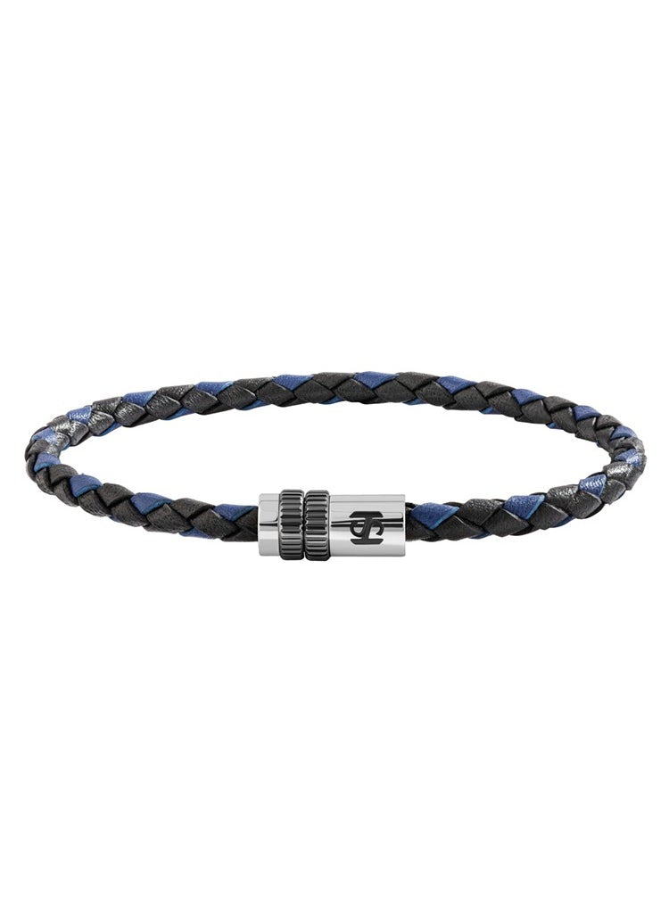 buy-saint-honore-blue-braided-leather-bracelet-with-rose-gold-for-men-s_1rr