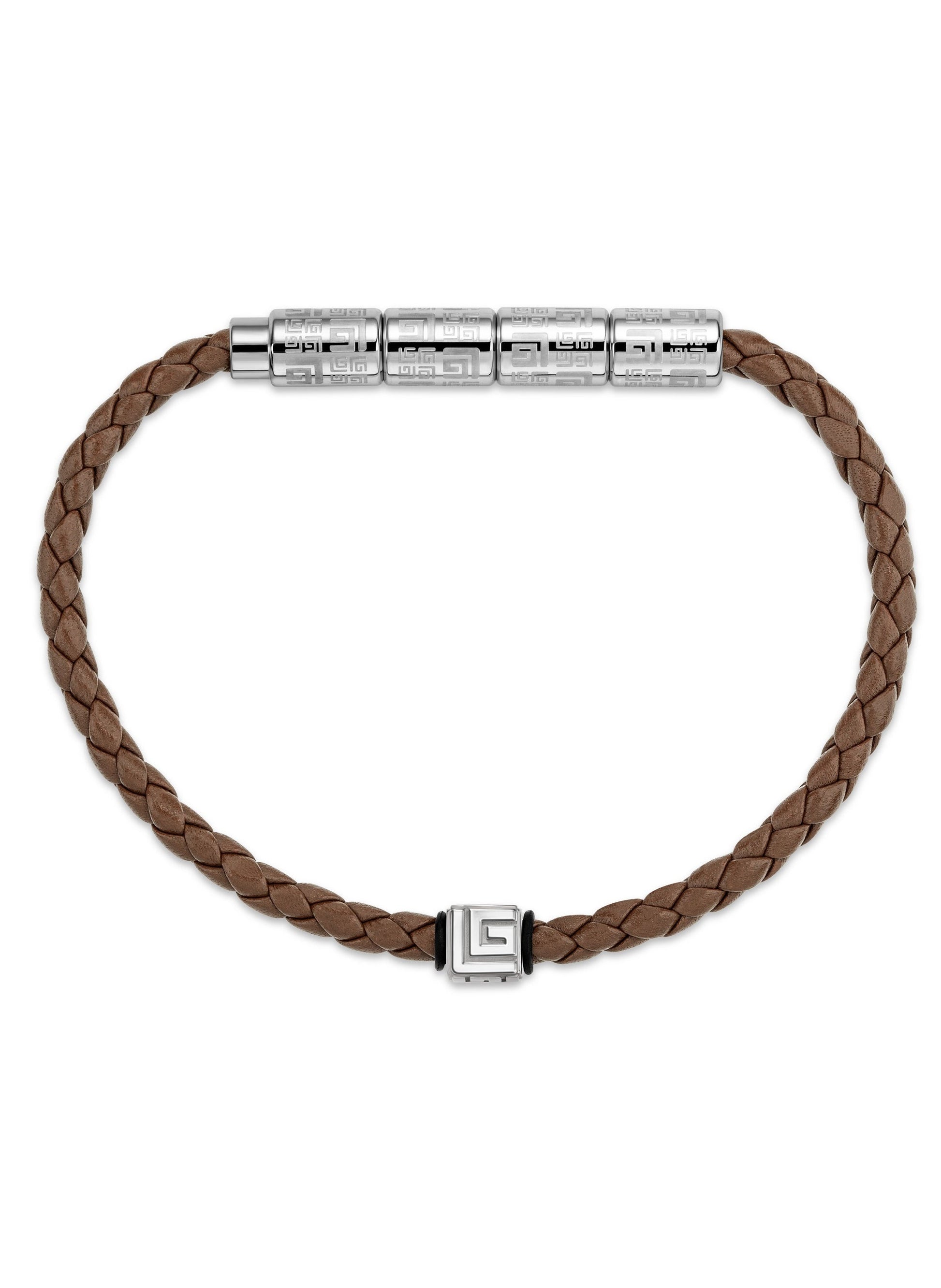 buy-guy-laroche-gabriel-brown-and-silver-leather-bracelet-for-men_mb5