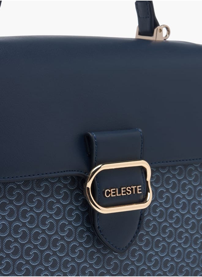 buy-celeste-women-monogram-print-satchel-bag-with-grab-handle-and-button-closure_842