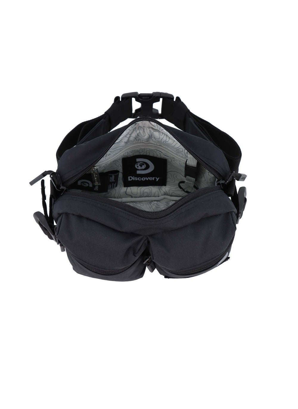 buy-discovery-discovery-shield-rpet-polyester-waist-bag-black-hip-bag-with-adjustable-strap-rfid-pocket-suitable-for-travel-outdoors-gym-hiking-for-men-and-women_bcu