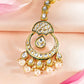 Elegant Kundan Maang Tikka with Gold-Plated Brass