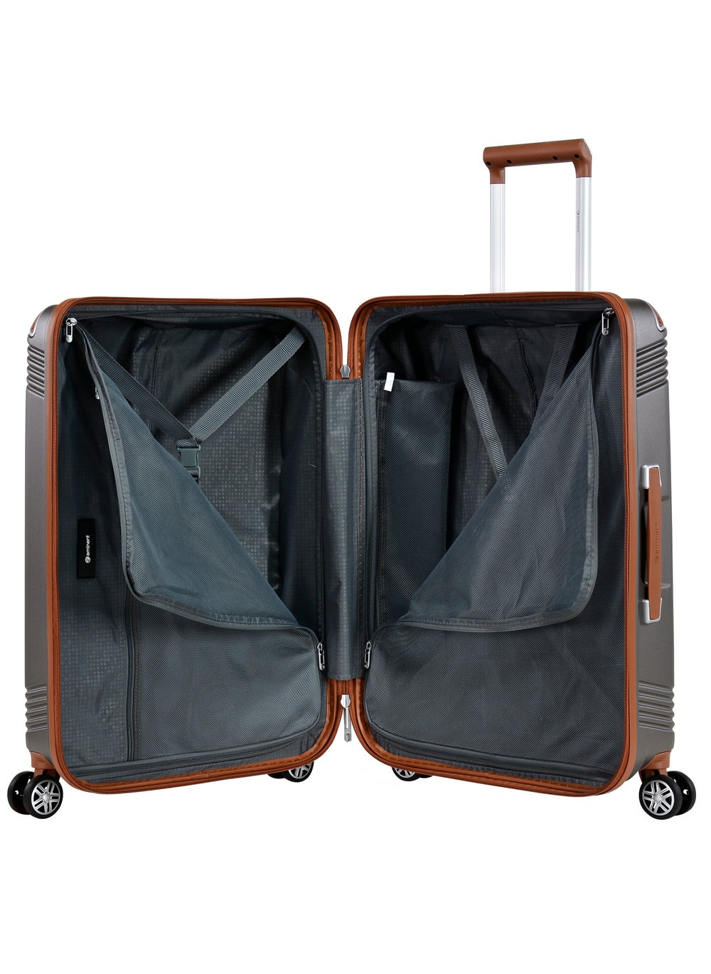 buy-eminent-hard-case-travel-bag-cabin-luggage-trolley-polycarbonate-lightweight-suitcase-4-quiet-double-spinner-wheels-with-tsa-lock-kk10-gold-grey_o4u